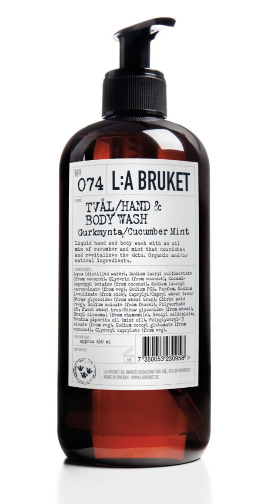 L:A Bruket 074 Hand & Body Wash Cucumber Mint Clearance